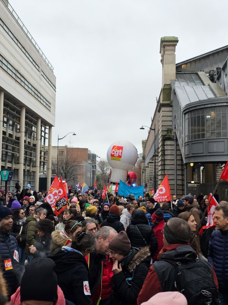 Photo d'un d'un cortège CGT lors de la manifestation parisienne de la fonction publique.