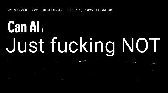 Headline saying "Can AI just fucking Not"