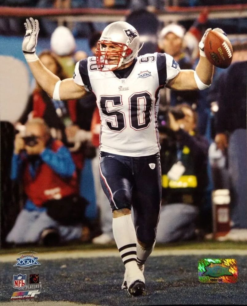 Mike Vrabel doing the bird dance after catching a TD vs the Eagles in SB XXXIX
