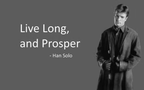 Sepia photo of Han Solo saying his most famous line.