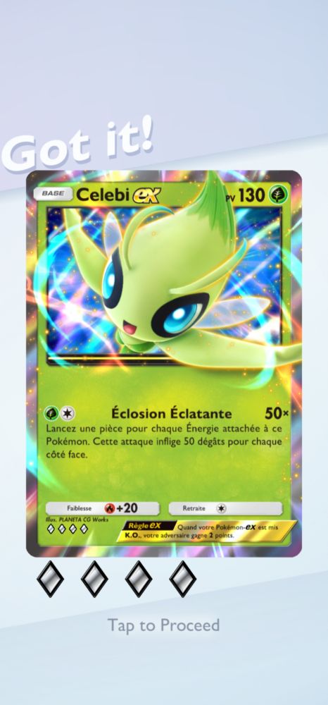 French Celebi ex from Pokémon TCG Pocket. 