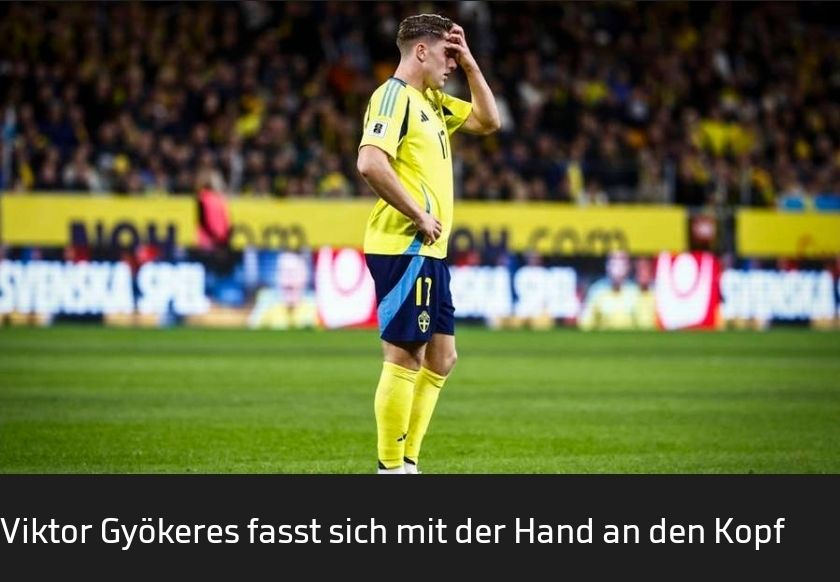 In einem Bericht über ein Fußballspiel wird ein Foto abgebildet. Sichtbar ein Spieler, der sich mit der Hand an den Kopf fasst. Im Untertitel steht, dass sich der Spieler an den Kopf fasst.