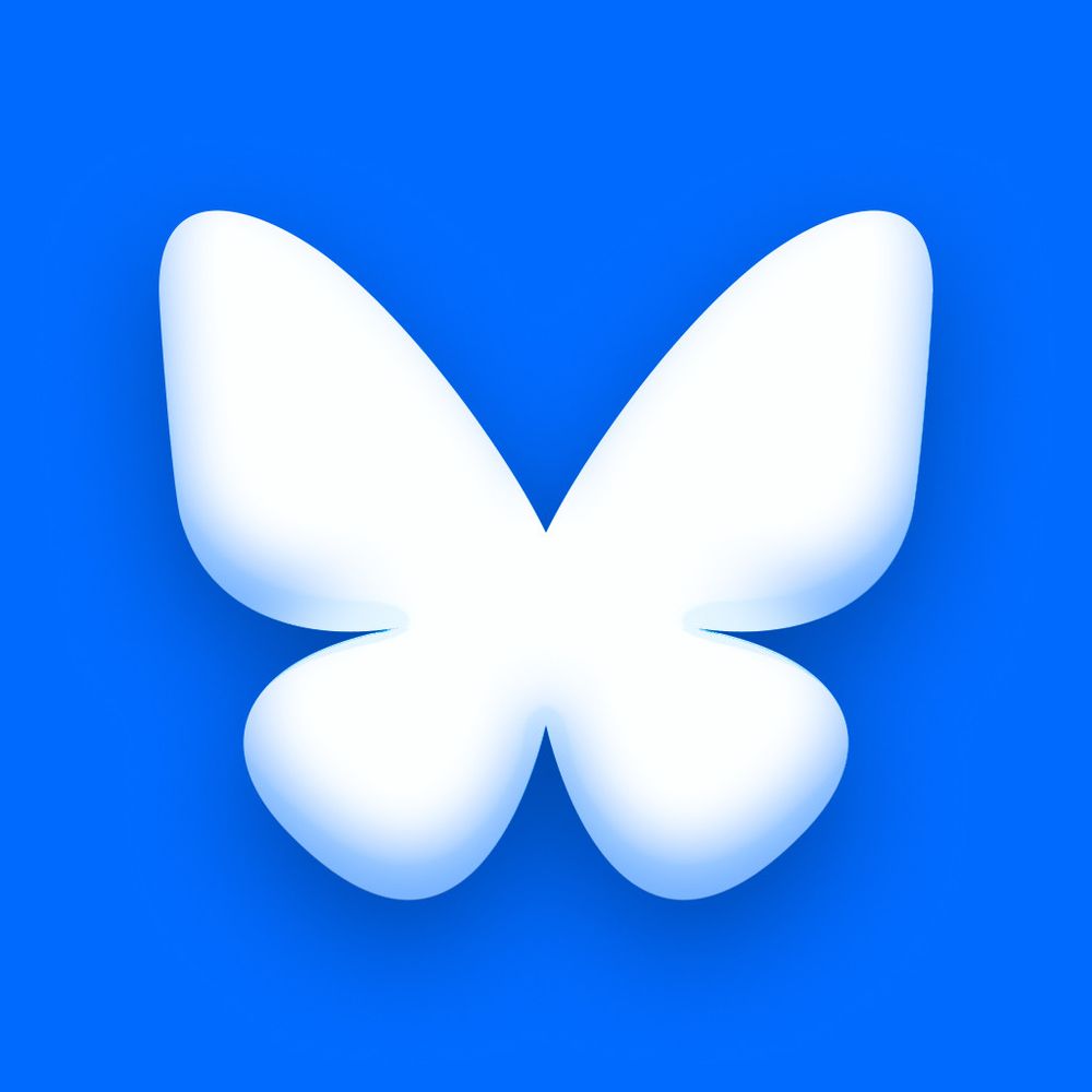 A white butterfly icon with smooth, inflated contours floats against a vivid blue background. Its soft shadows and inner glow create a sense of three-dimensional softness, reminiscent of molded plastic or frosted glass. The logo uses skeuomorphic shading to suggest material presence while remaining minimalist and flat in form.
