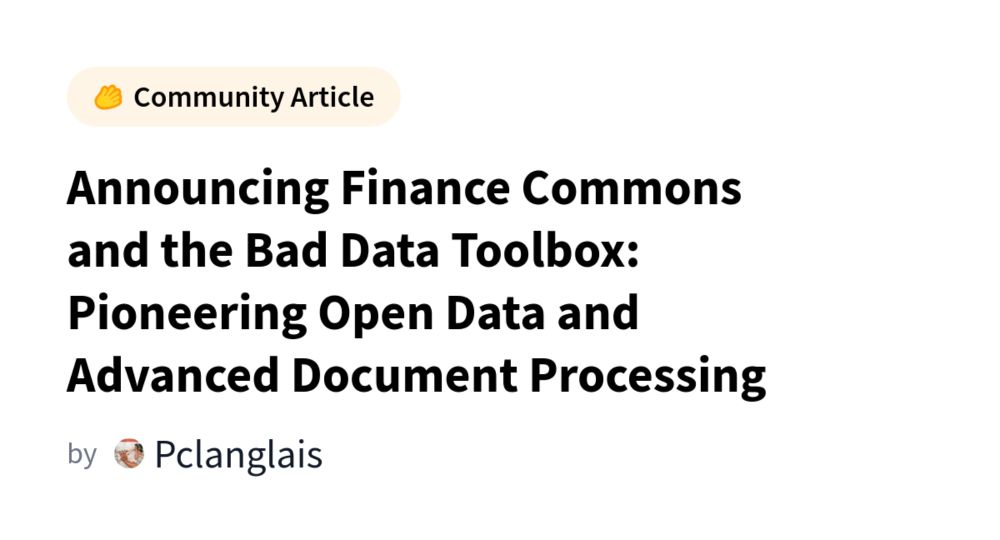 Announcing Finance Commons and the Bad Data Toolbox: Pioneering Open Data and Advanced Document Processing