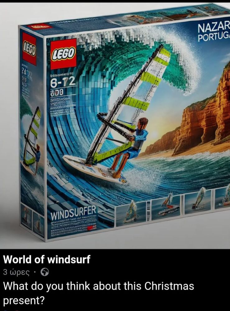 Lego windsurfer.