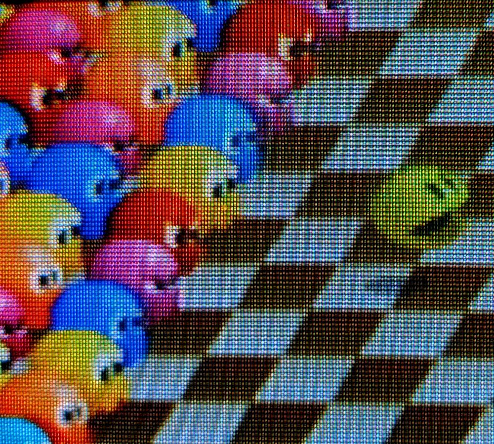 Pac-Man running from the horde of ghosts 