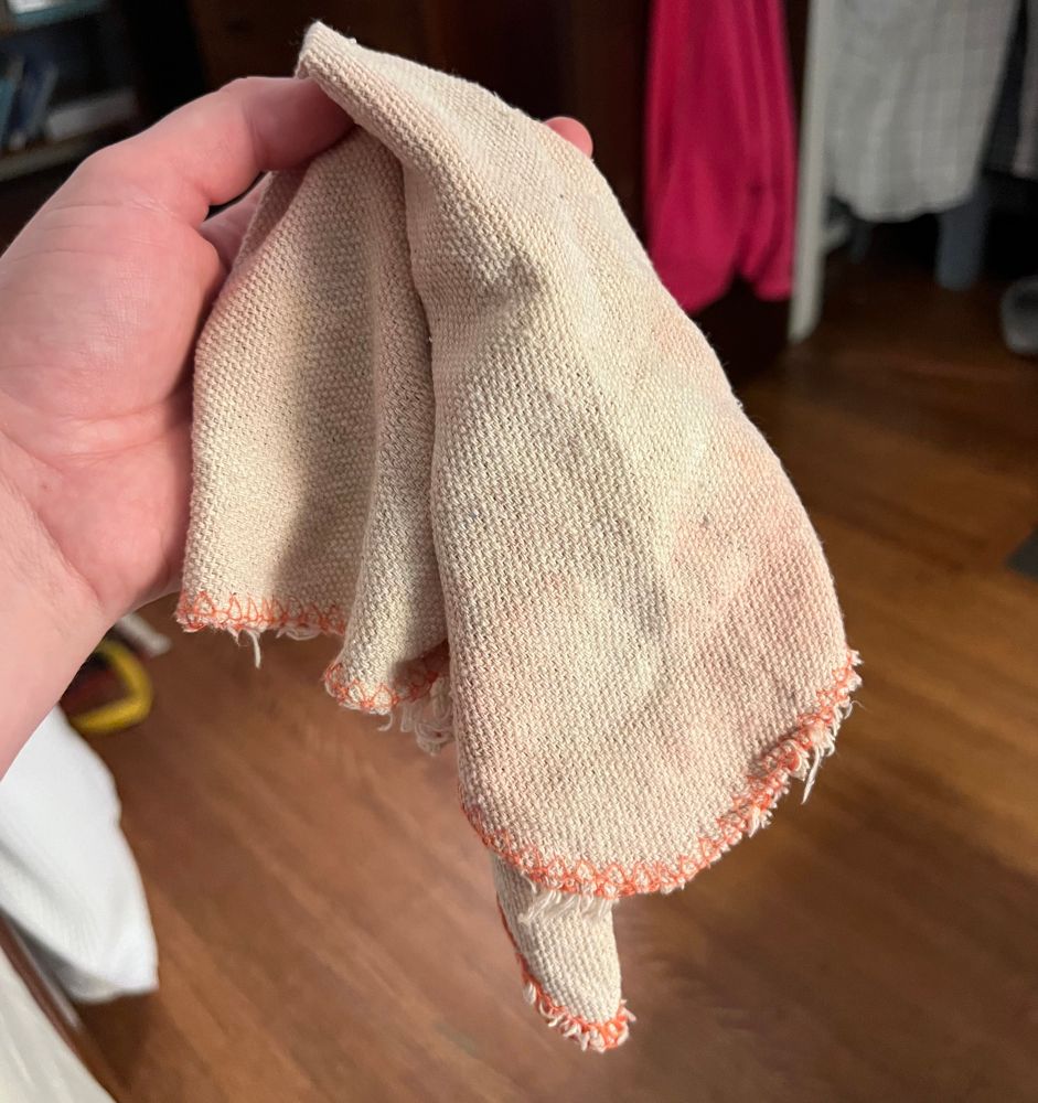 Sweat rag, ready for service 