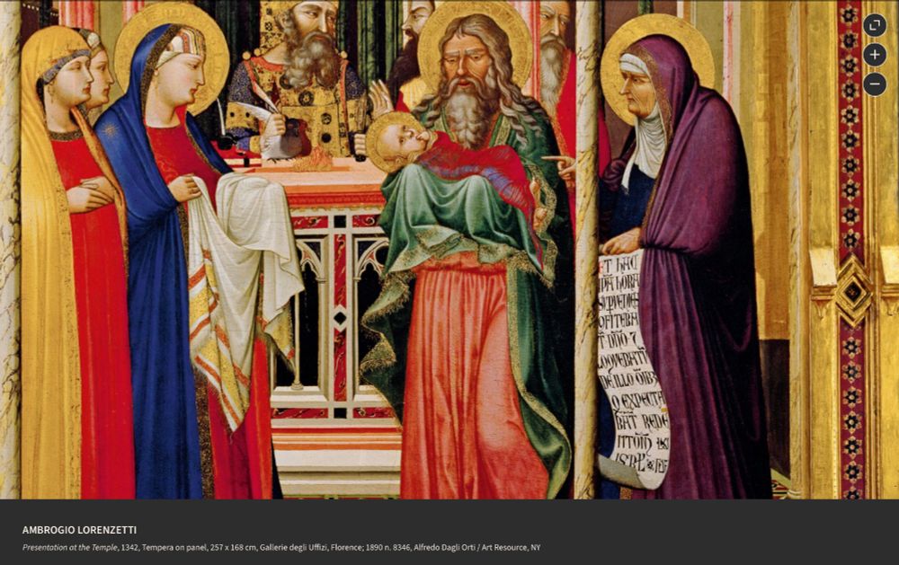 AMBROGIO LORENZETTI
detail of 'Presentation at the Temple', 1342, Tempera on panel, 257 x 168 cm, Gallerie degli Uffizi, Florence; 1890 n. 8346, Alfredo Dagli Orti / Art Resource, NY