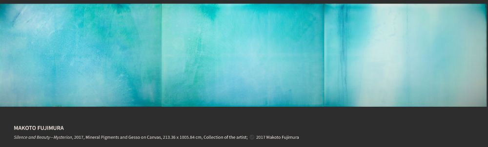 MAKOTO FUJIMURA
Silence and Beauty—Mysterion, 2017, Mineral Pigments and Gesso on Canvas, 213.36 x 1005.84 cm, Collection of the artist; ©️ 2017 Makoto Fujimura