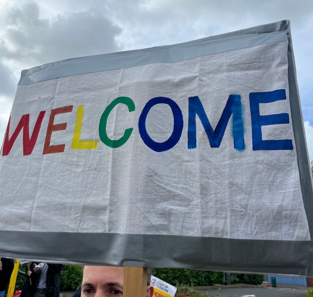 A sign saying “Welcome”