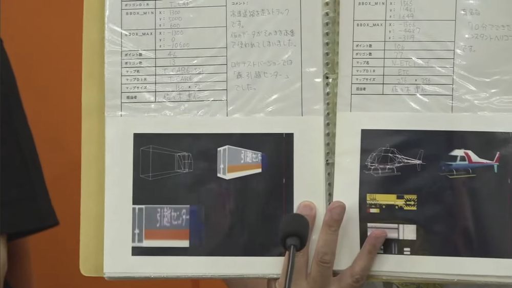 Wireframe and complete models for the helicopter and an unused truck. More textures appear on the bottom left corner of the second page.