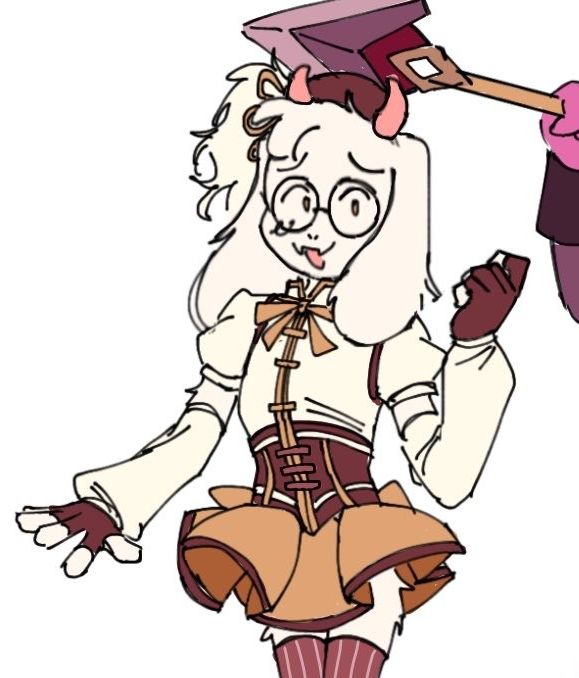 Ralsei dressed up as Mami.