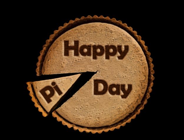 a pie that says "Happy Pi Day"