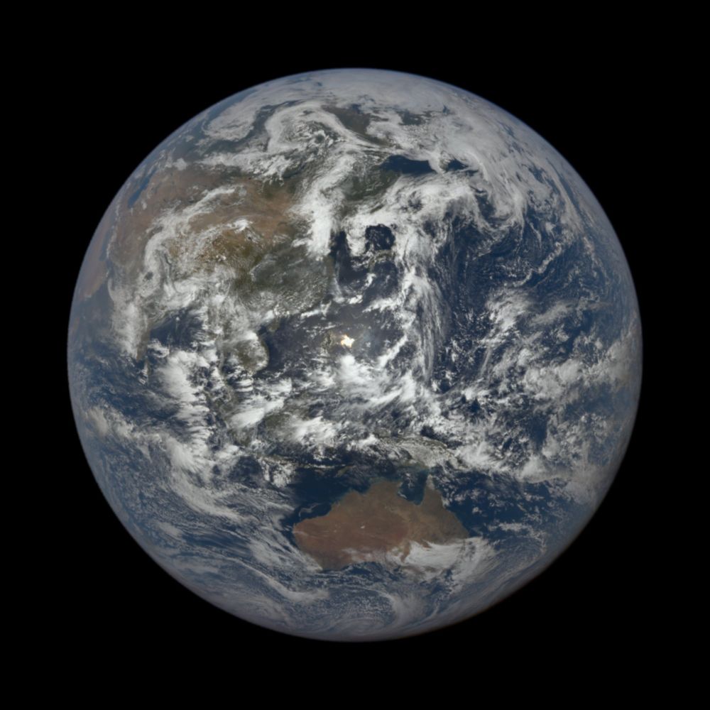 Earth from space, centered on the Philippine Sea, captured on Tuesday, July 15, 2025 at 3:48:07 AM by NASA's DSCOVR EPIC camera.