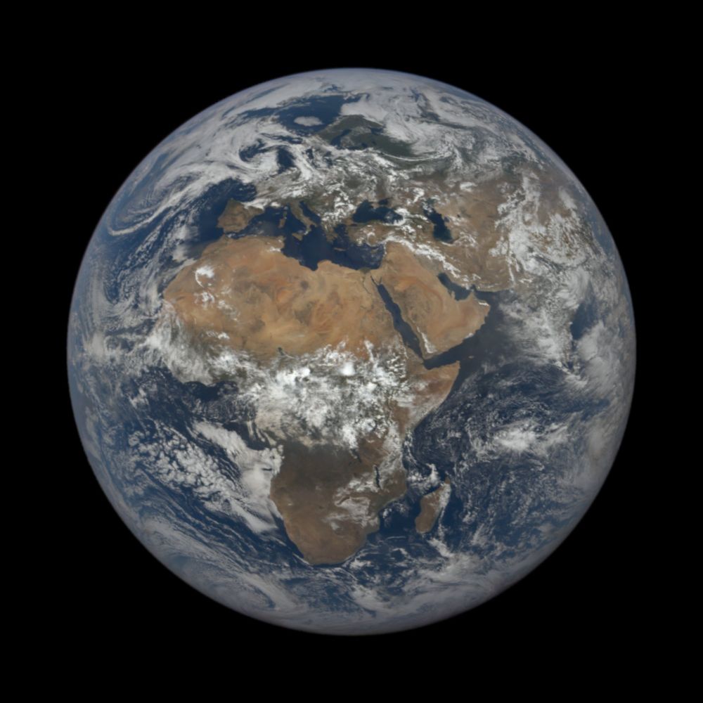 Earth from space, centered on Sudan, captured on Tuesday, July 15, 2025 at 10:20:50 AM by NASA's DSCOVR EPIC camera.