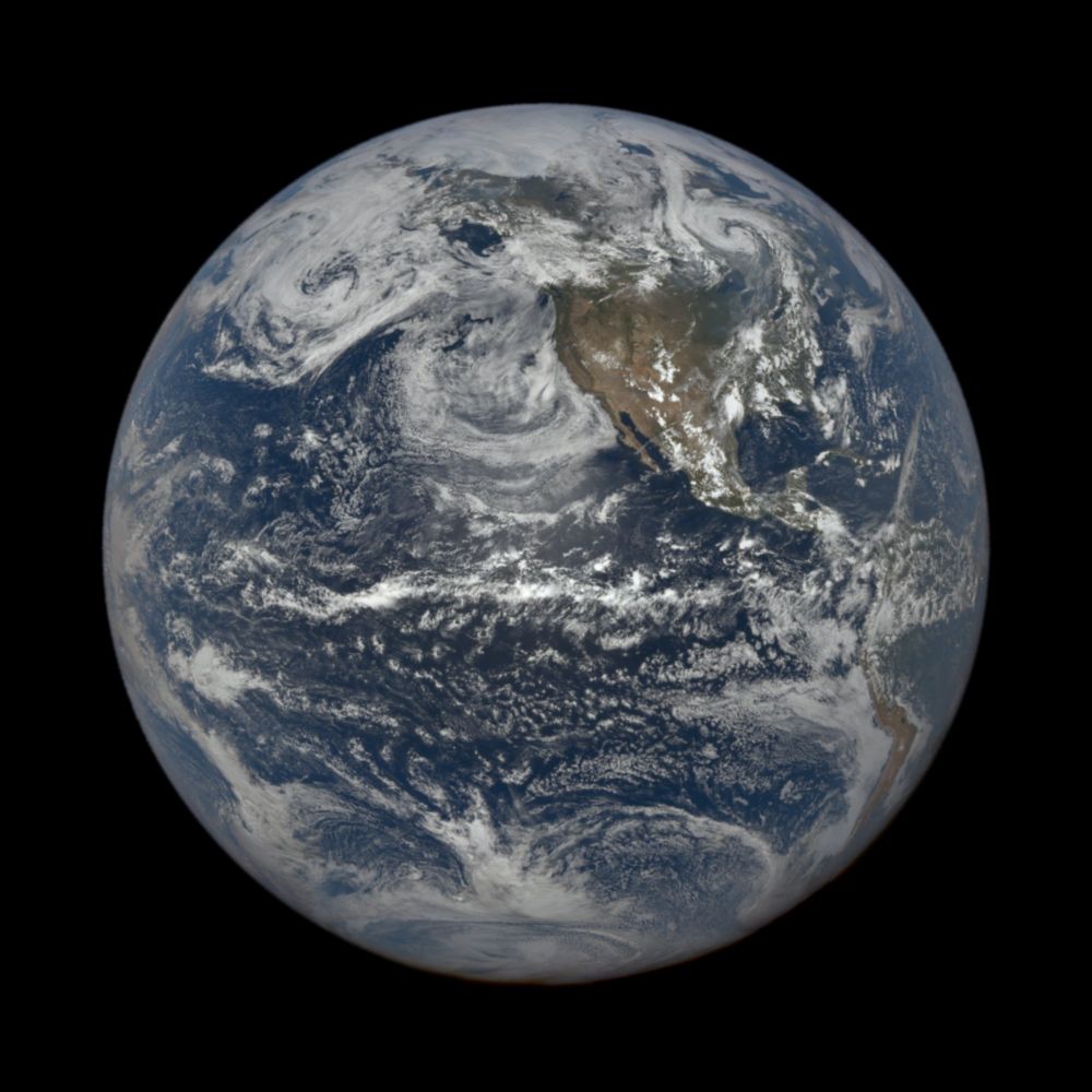 Earth from space, centered on the North Pacific Ocean, captured on Sunday, July 13, 2025 at 8:38:00 PM by NASA's DSCOVR EPIC camera.