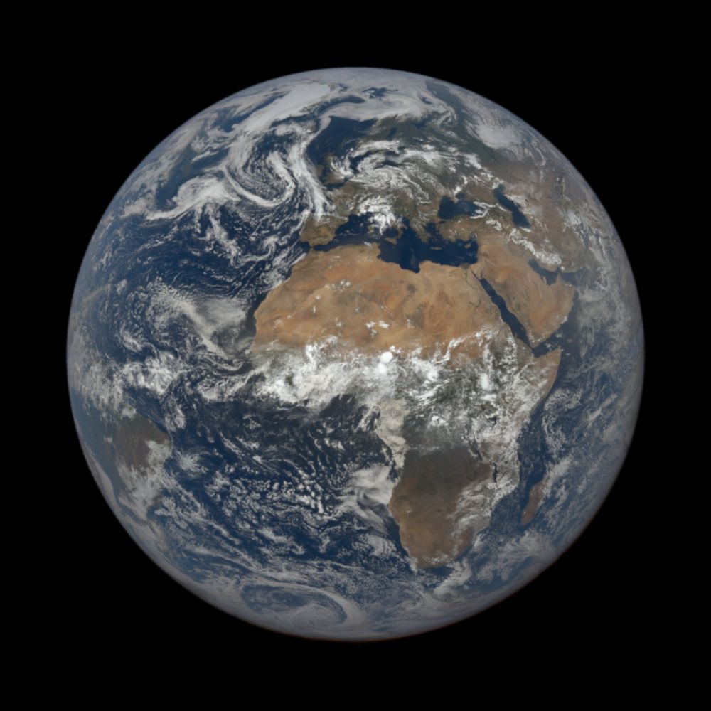 Earth from space, centered on Niger, captured on Sunday, July 13, 2025 at 11:54:20 AM by NASA's DSCOVR EPIC camera.