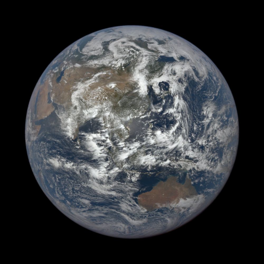 Earth from space, centered on the South China Sea, captured on Tuesday, July 15, 2025 at 4:53:34 AM by NASA's DSCOVR EPIC camera.