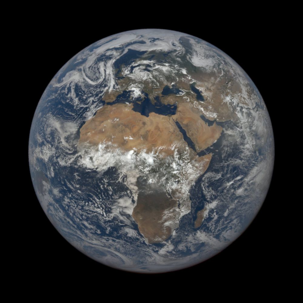 Earth from space, centered on Chad, captured on Sunday, July 13, 2025 at 10:48:53 AM by NASA's DSCOVR EPIC camera.