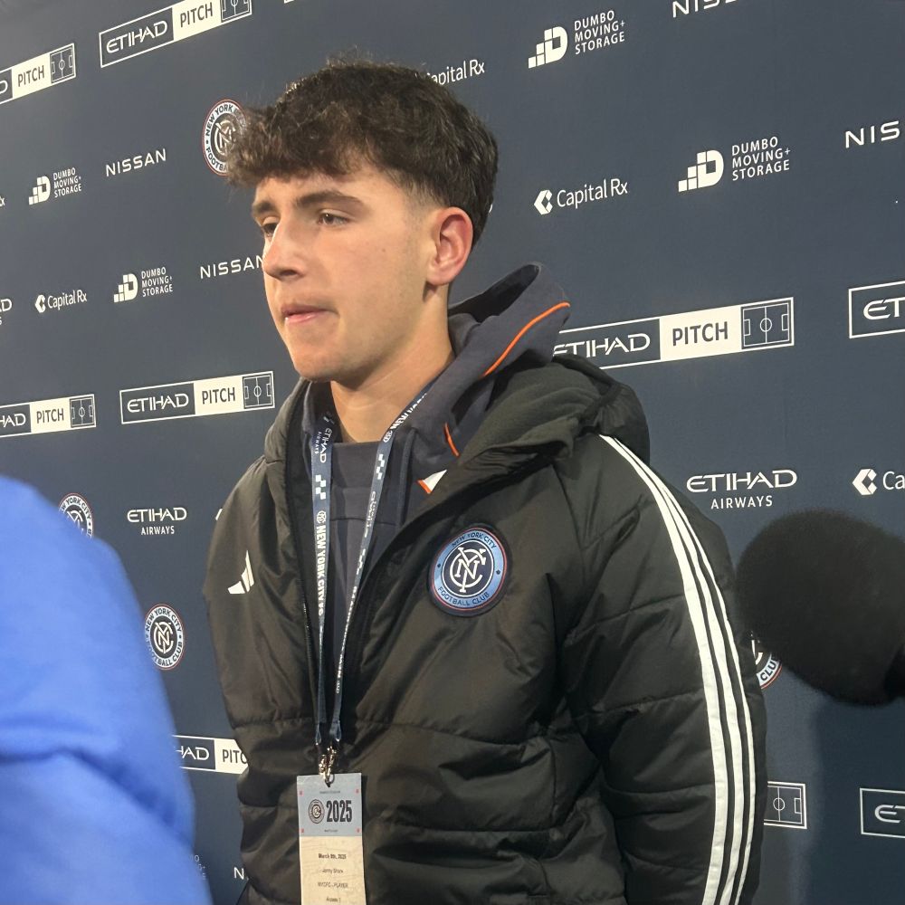 Jonathan Shore in the mixed zone postmatch after his first MLS start.