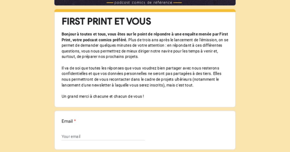 FIRST PRINT ET VOUS