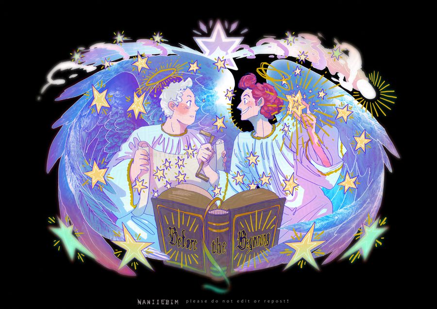 Start of the universe aziraphale and angel starmaker crowley