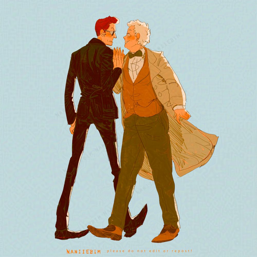 Good Omens tv azirapahela and crowley dancing together