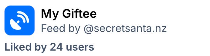 Screenshot showing what the My Giftee feed looks like. It's by @secretsanta.nz
