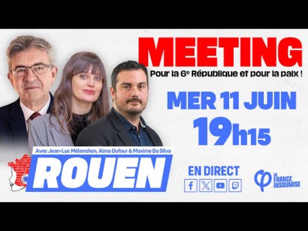 Meeting pour la 6e République et la Paix avec Jean-Luc Mélenchon, Alma Dufour et Maxime Da Silva