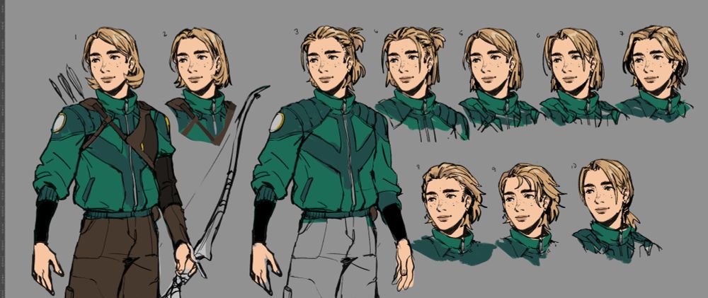 Concepts of my OC Sam with 10 different short hair variations.