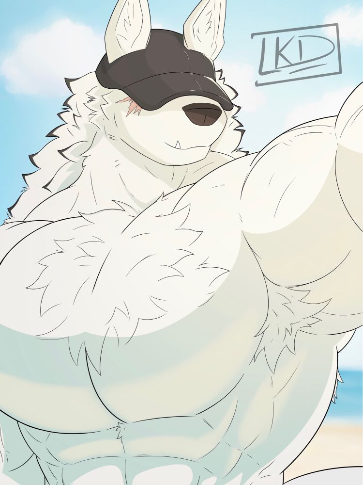 Werewolf with hat and scar taking a selfie.