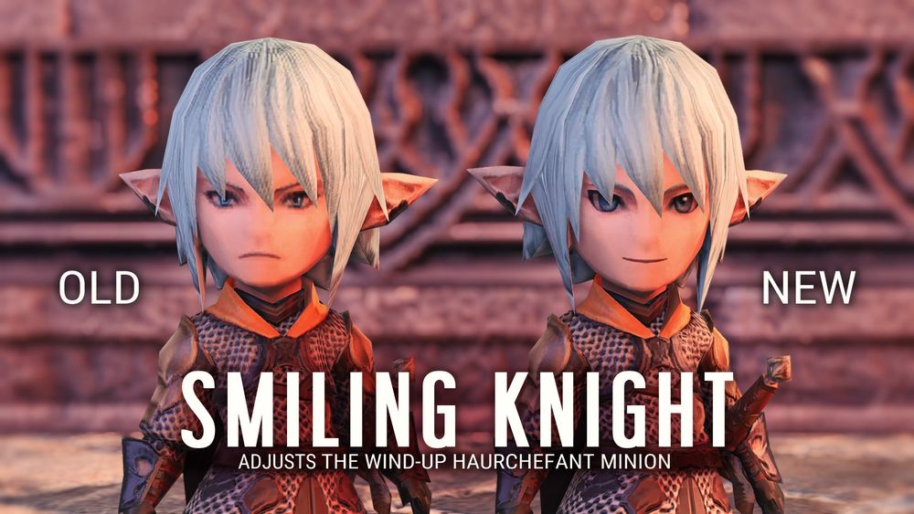 2 Haurchefant minions side by side. On the left is the original minion and on the right is my edit to make him smile.