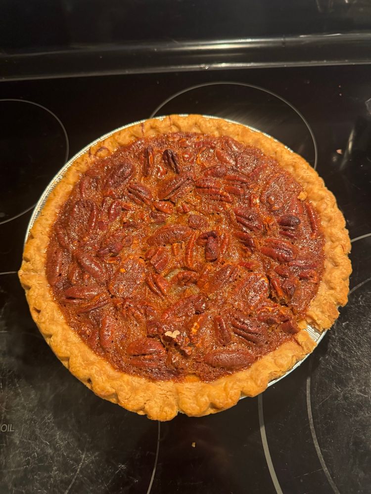 Image of a baked pecan pie.