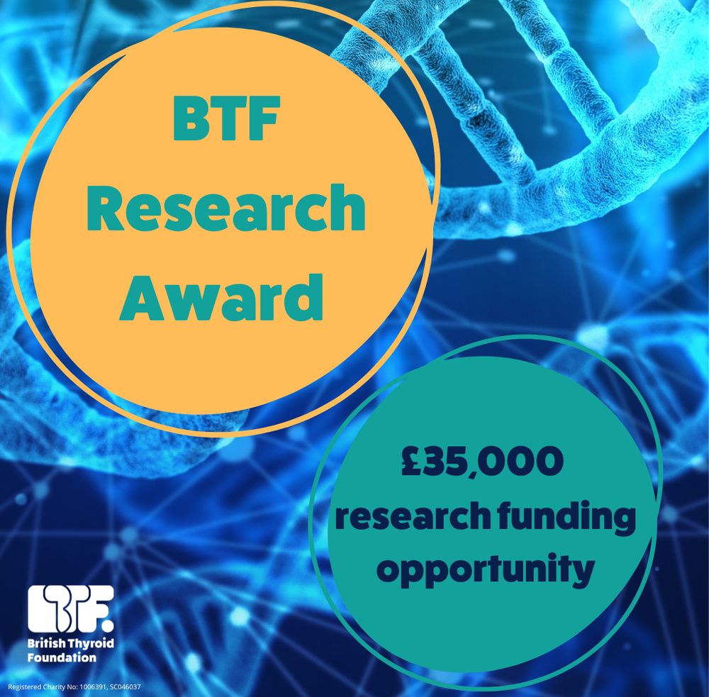 Illustration of DNA with wording: BTF Research Award - £35,000 research funding opportunity