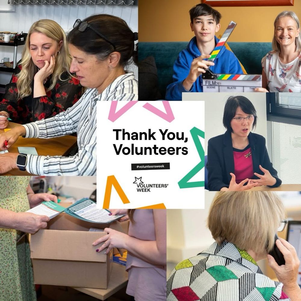A photo montage shows BTF volunteers working together, being filmed, talking on the phone and packing boxes. Headline reads: Thank you, volunteers. 