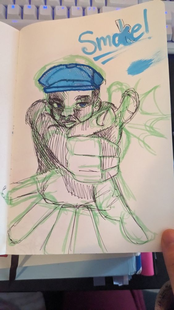 Smoke pointing a gun