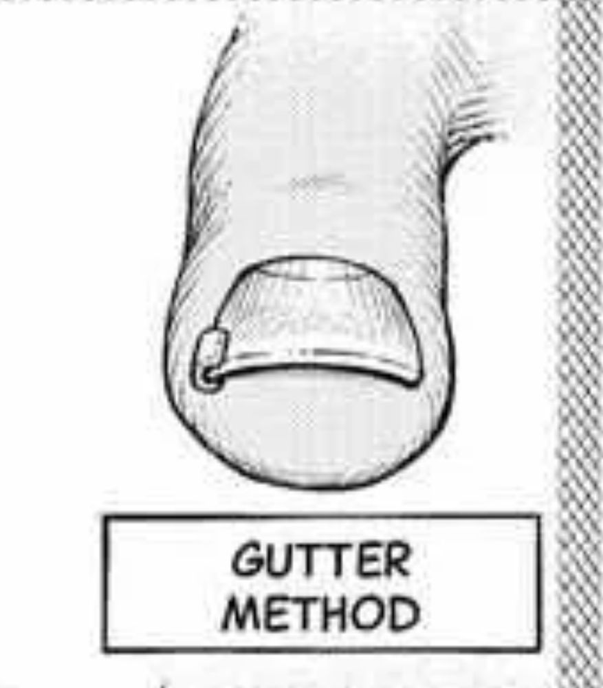 Manga panel with a drawing of a toe and the words 'GUTTER METHOD'.