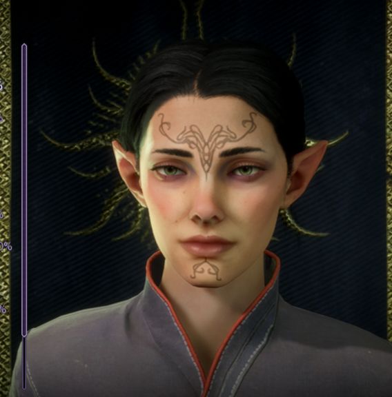 a custom inquisitor in the game Dragon Age The Veilguard looking very fierce.