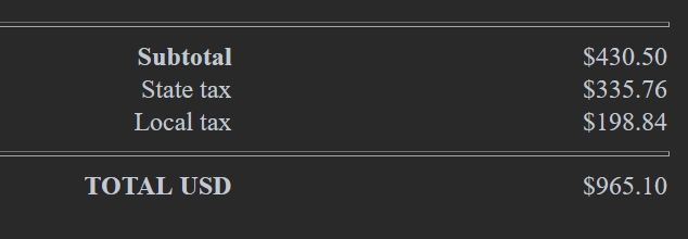 Some billing AI sent me an invoice with like, 125% sales tax.