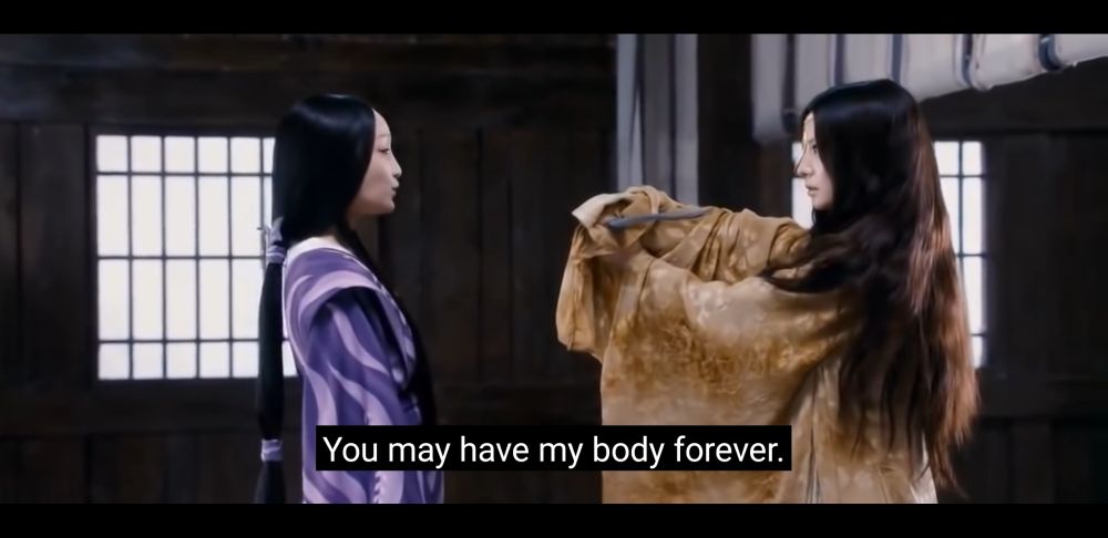 xiaowei and princess jing from painted skin 2 the resurrection. xiaowei said, "you may have my body forever."