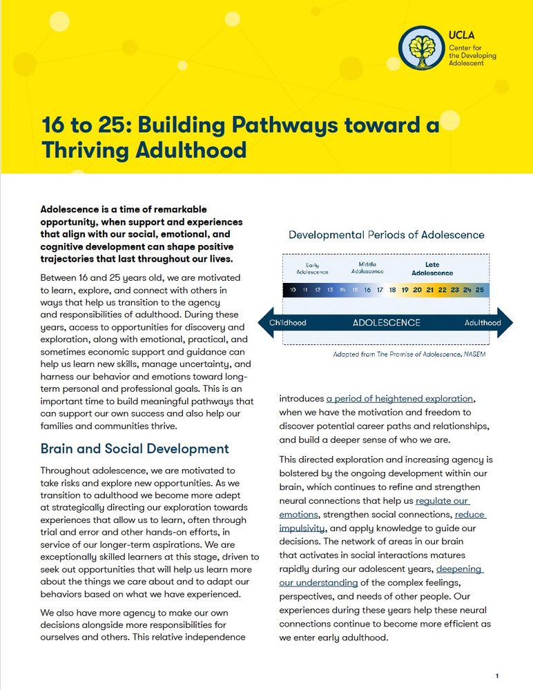 16 to 25: Building Pathways toward a Thriving Adulthood
