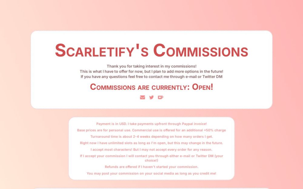 Scarletify's Commissions