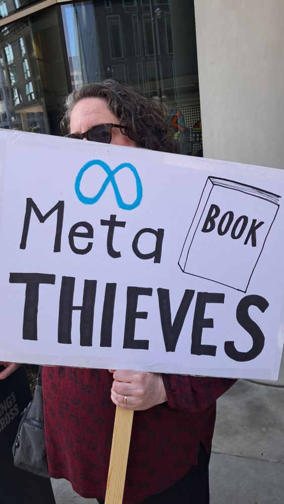 A sign that says "Meta book thieves"