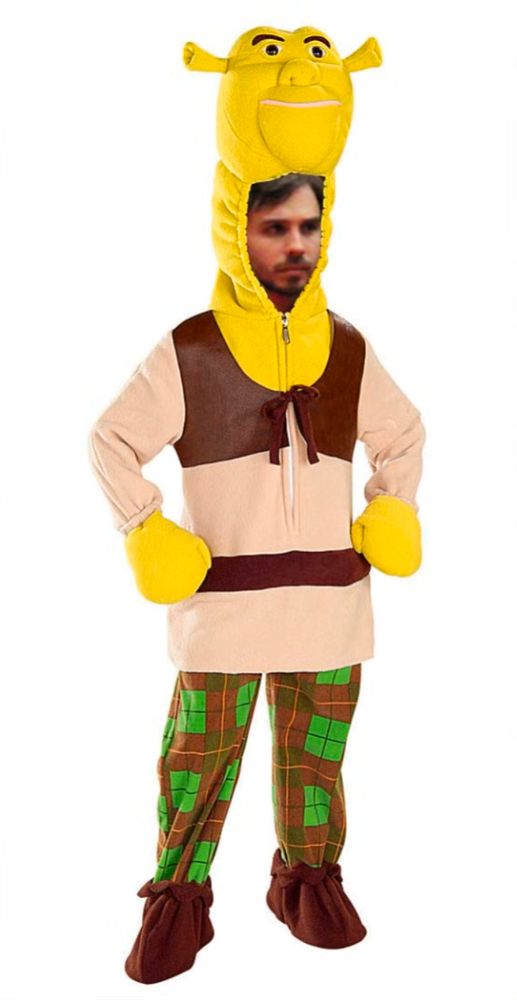 Vinny Vinesauce photoshopped into a Shrek costume