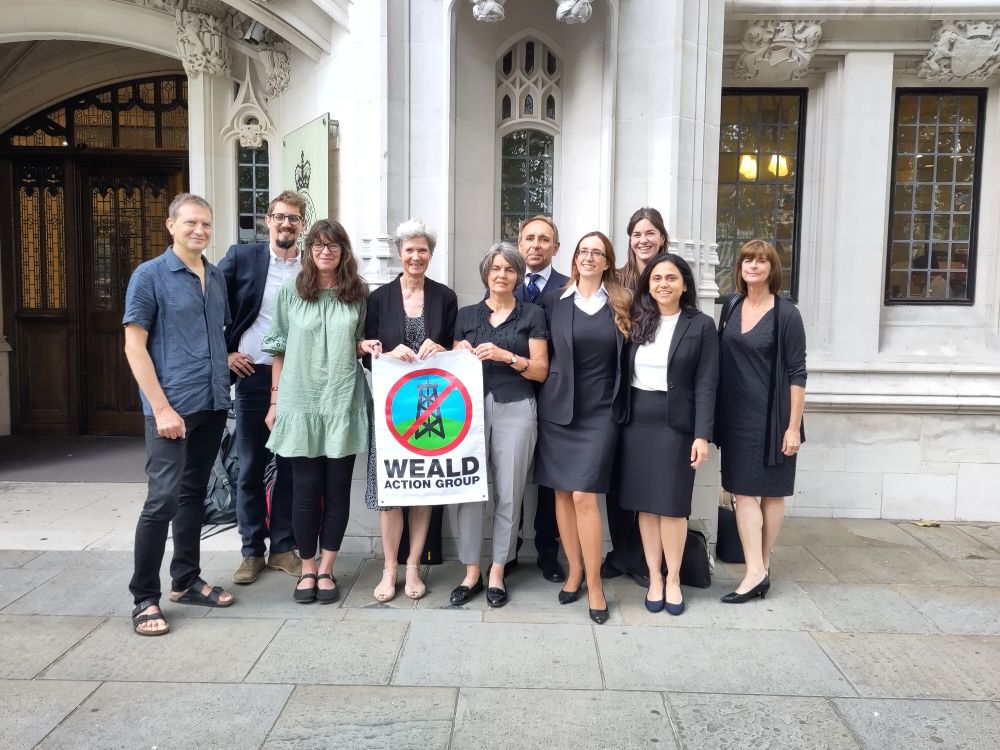 Weald Action Group campaigners and their legal team outside the Supreme Court