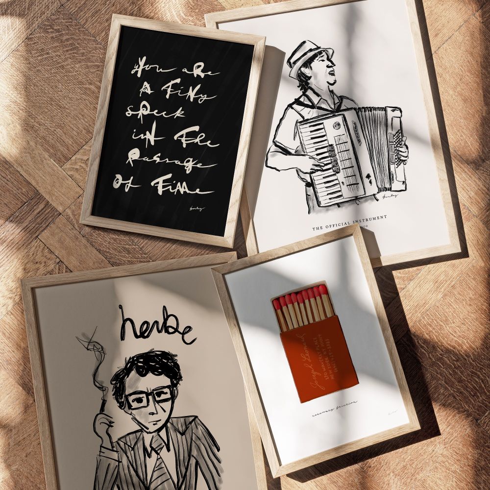 framed art on the floor