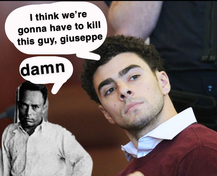 FIRST OFF: we do not know if luigi mangione is the shooter and i will continue to say he’s not until they prove beyond a shadow of a doubt.

giuseppe zangara (1900-1933) attempted to assassinate then-president-elect FDR, but was unsuccessful. in his effort, however; zangara fatally wounded anton cermak, mayor of chicago, and wounded 4 bystanders. part of his ongoing struggle was chronic pain (later discovered to be adhesions in his gallbladder), which led to him losing his job. he also just really hated capitalists. he is reported to have said: “i kill kings and presidents first, and next all capitalists”. he was put to death by electric chair in march of 1933 for the murder of mayor cermak. 