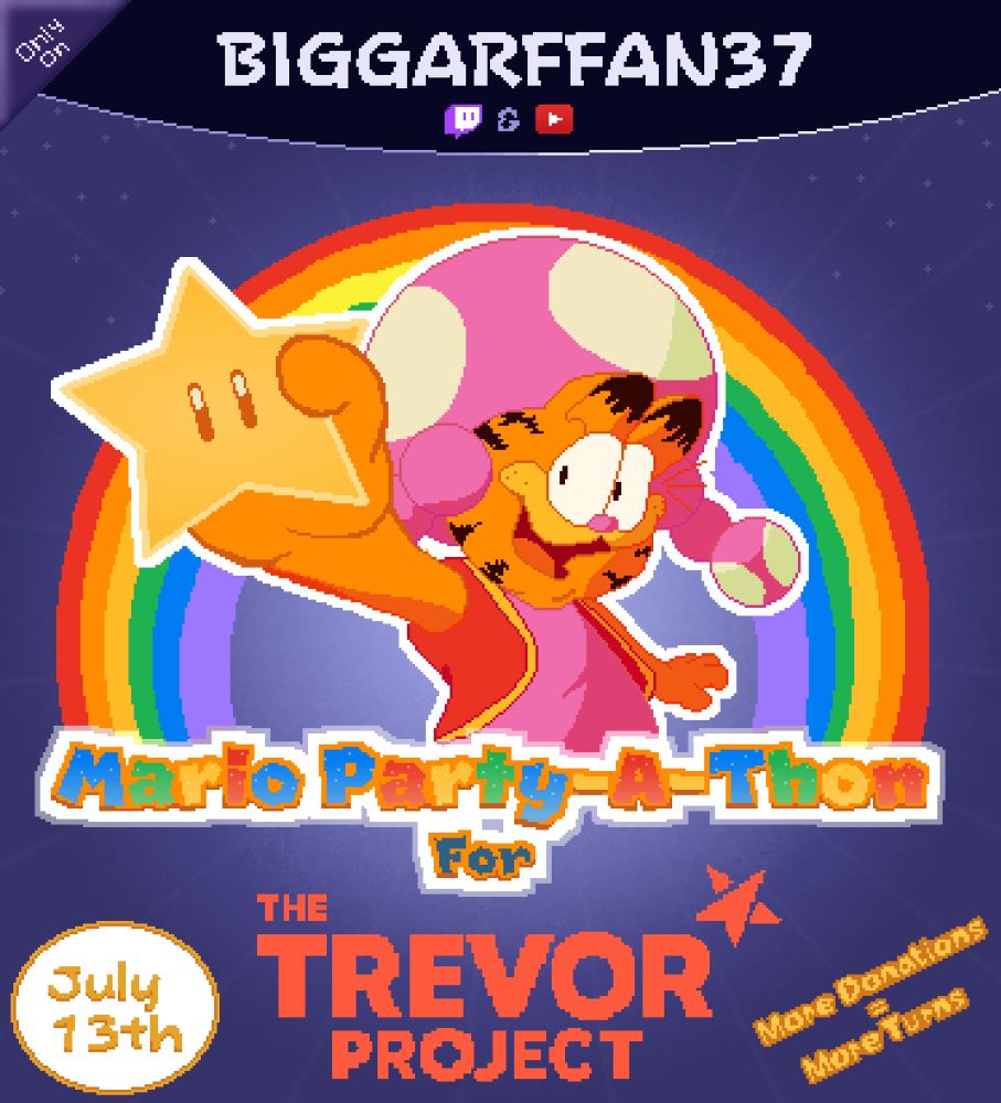BigGarfFan37 Mario Party-Thon for the Trevor Project July 13th