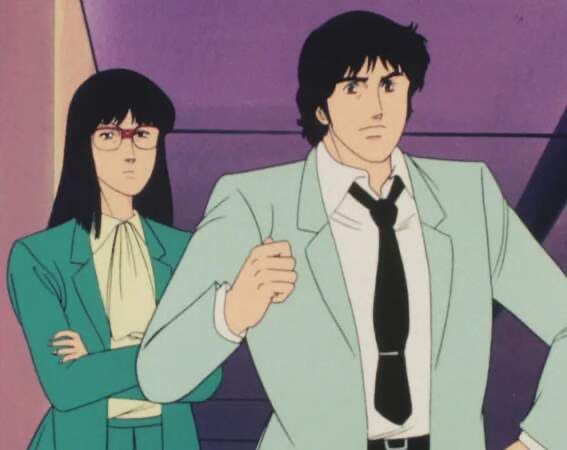 Photo d’Odile et Quentin, deux policiers de l’anime Cat’s Eye.