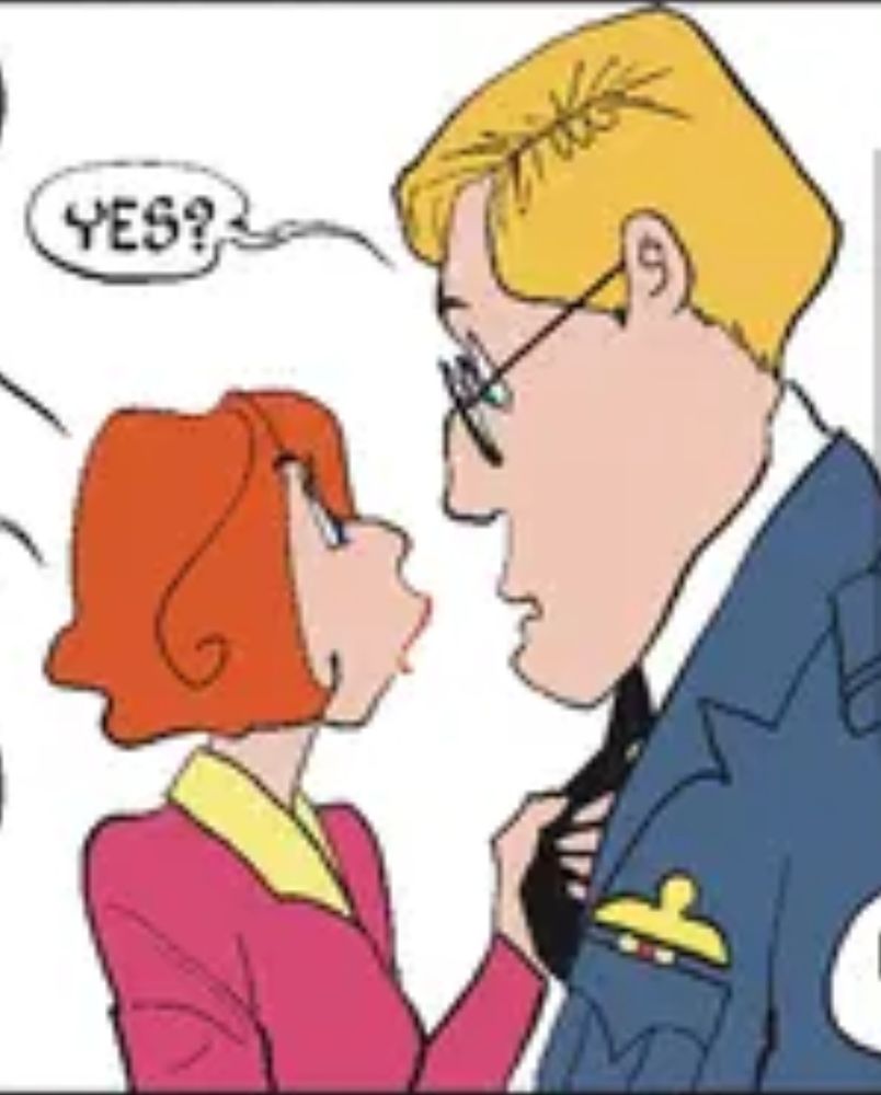 A 9CL panel in which the man has a Comically Large Head